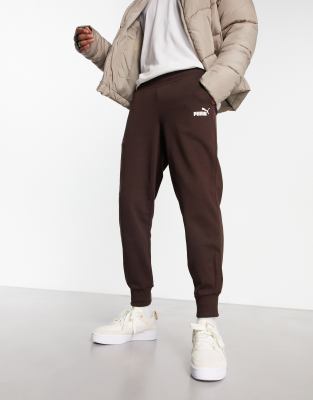 Puma essentials small logo joggers in dark brown - ASOS Price Checker