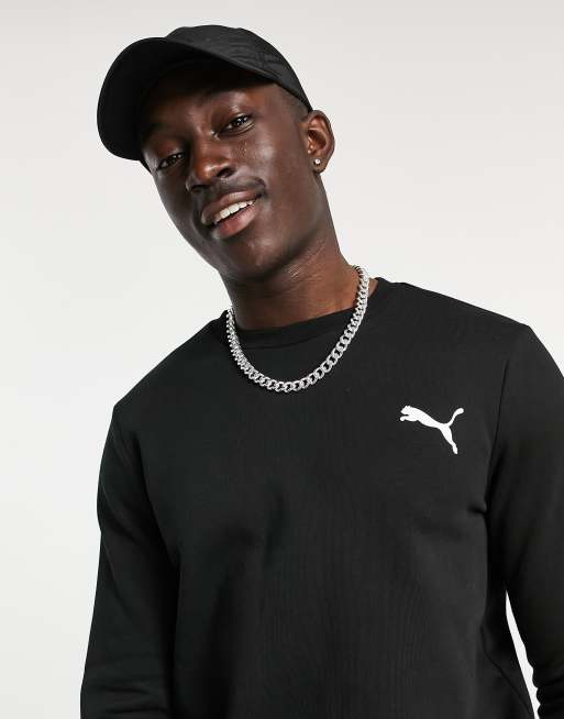 PUMA – Essentials – Svat sweatshirt med logga