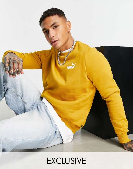 Puma Essentials sweatshirt in ochre Exclusive to ASOS