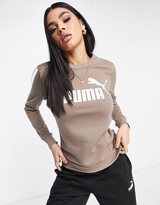 Women Puma essentials sweatshirt in taupe - exclusive to  