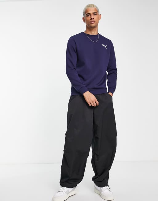 Puma - Essentials - Sweatshirt met groot logo in marineblauw