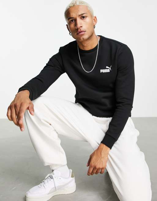 Puma - Essentials - Sweatshirt met klein logo in zwart | ASOS