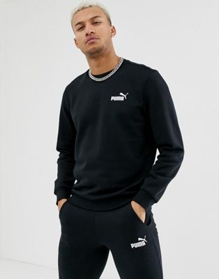 Puma Essentials sweatshirt with small logo in black | ASOS