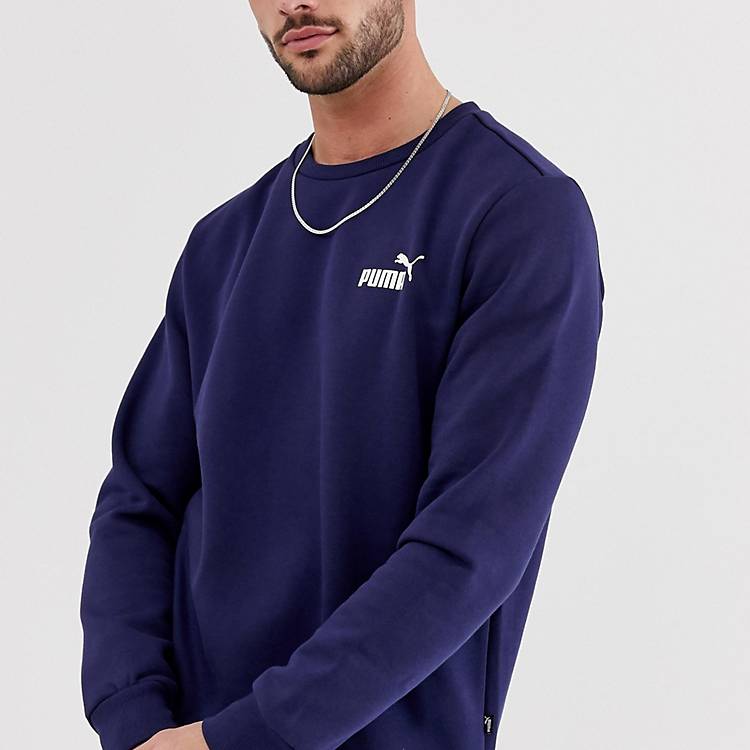 Puma Essentials sweatshirt with small logo in navy | ASOS