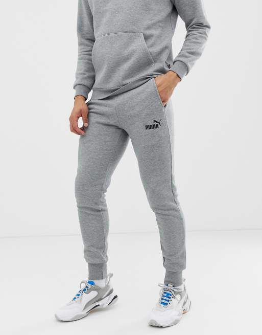 Puma – Essentials – Szare joggersy o obcisłym kroju