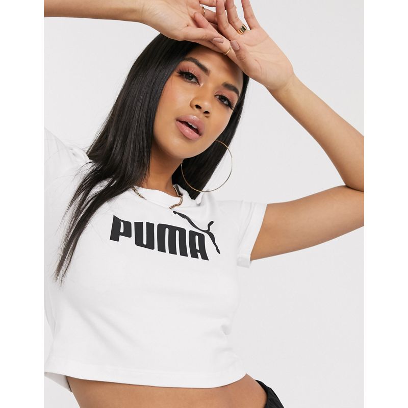 Donna d939V Puma Essentials - T-shirt aderente bianca