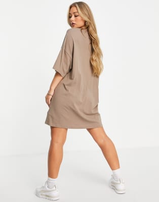 taupe shirt dress