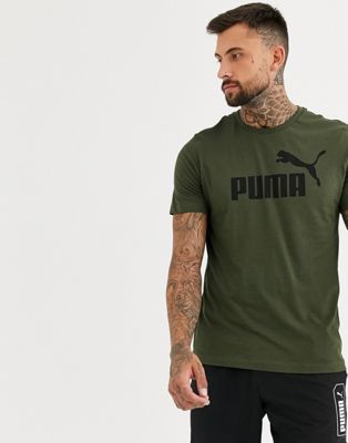 Puma Essentials t-shirt in green | ASOS