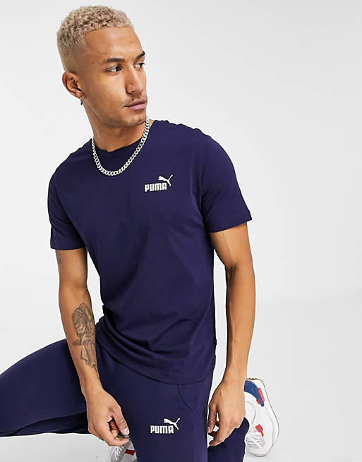 Puma – Essentials – T-Shirt in Navy mit kleinem Logo