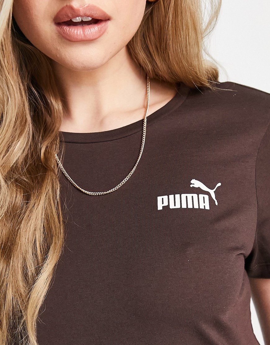 T-shirt marrone con piccolo logo - Puma T-shirt donna  - immagine2