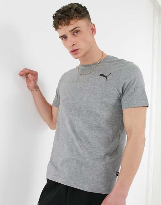 Puma - Essentials - T-shirt med kattelogo i grå