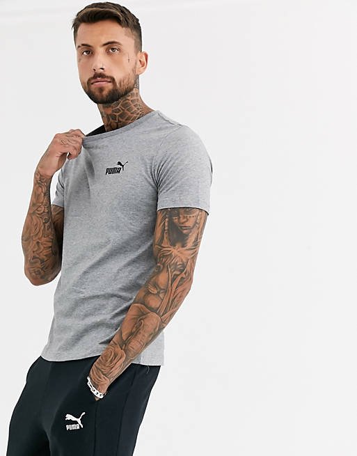 Puma - Essentials - T-shirt met klein logo in grijs