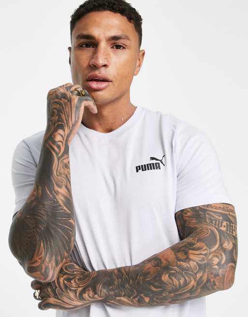 Puma - Essentials - T-shirt met klein logo in ijsblauw