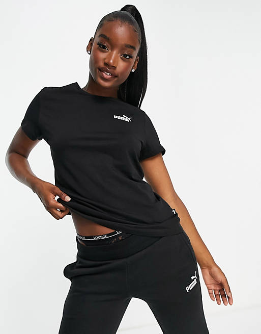 Puma - Essentials - T-shirt met klein logo in zwart