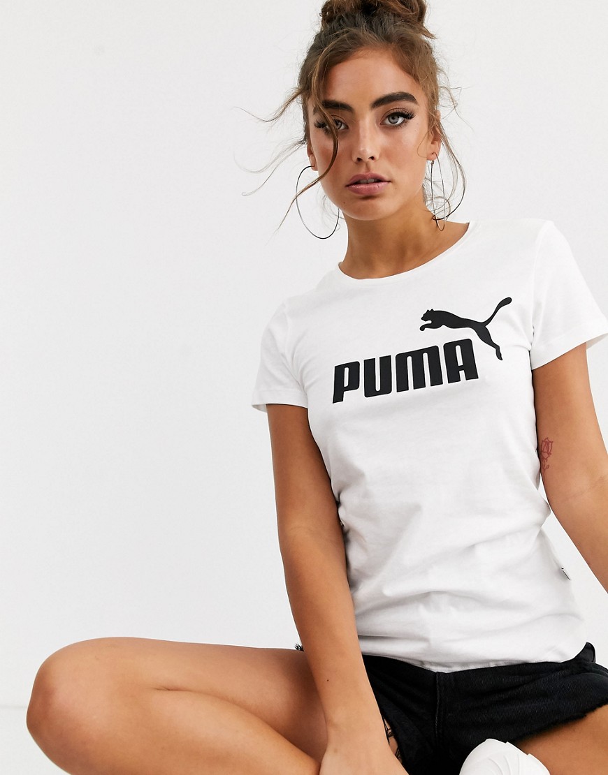 Puma - Essentials - T-shirt met logo in wit
