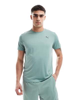 Puma Puma Essentials t-shirt with puma cat logo in sage-Green