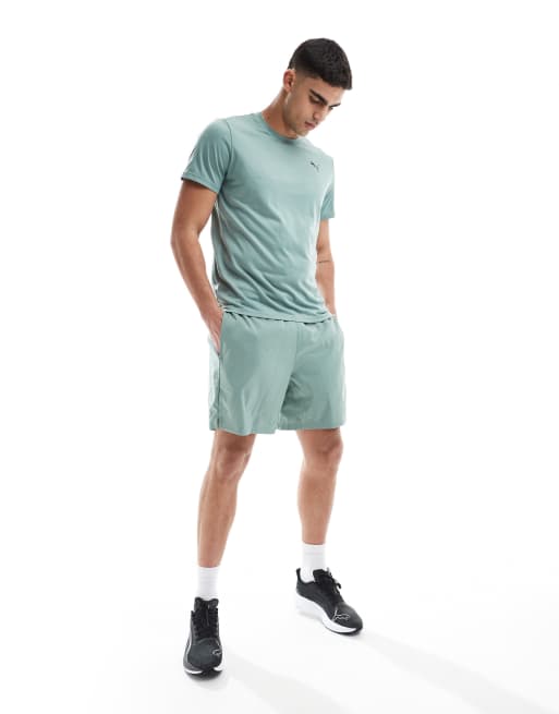 Puma Essentials t-shirt with puma cat logo in sage, 2 of 4