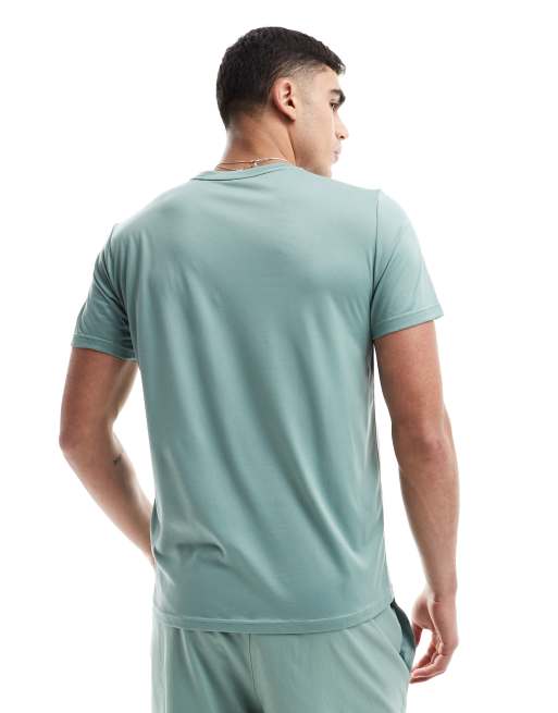 Puma Essentials t-shirt with puma cat logo in sage, 3 of 4