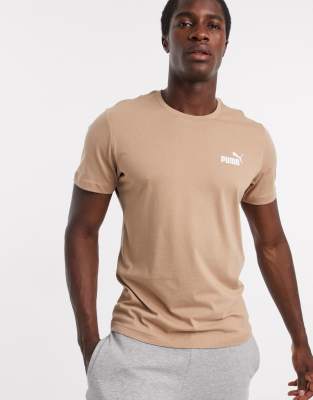 t-shirt with small logo in dark tan 