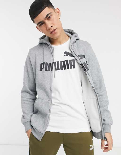 Puma grey best sale zip up hoodie