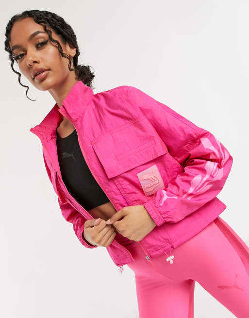 Pink puma jacket new arrivals