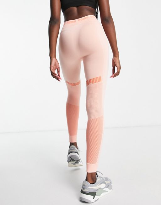Puma Training Evoknit seamless leggings in orange, ASOS
