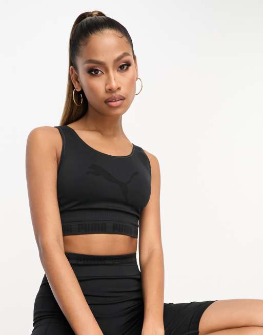 Puma Evoknit crop top in black