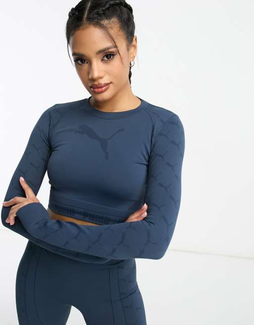 Puma Evoknit long sleeve t-shirt in grey - GREY