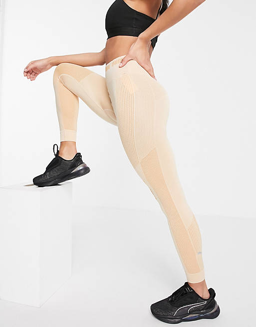 Puma Evoknit seamless leggings in soft beige