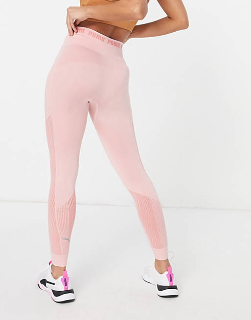 Puma EvoKNIT seamless leggings in soft pink | ASOS