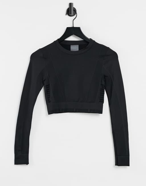 Puma Evoknit - Sømløs langærmet croptop i pumasort