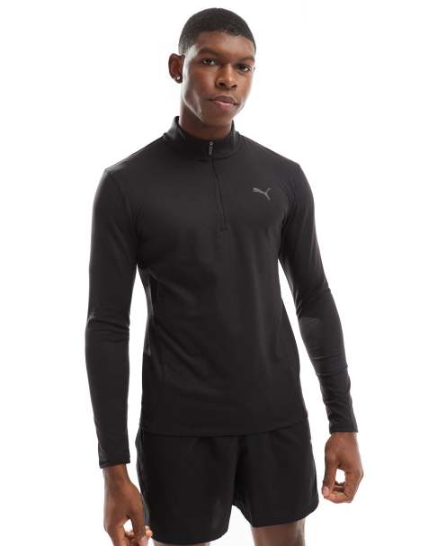 PUMA - Evolve Train - Sort smal sweatshirt med 1/4-lynlås - view 1