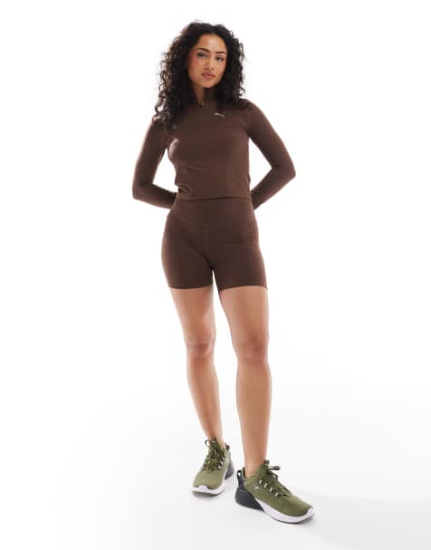 PUMA Evolve training 5 inch tight shorts in brown - view 1