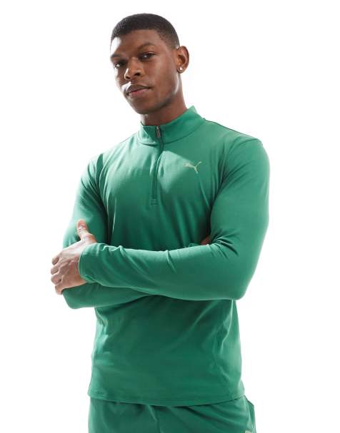 PUMA – Evolve Training – Dopasowana zielona bluza z zapięciem na suwak pod szyją - view 1