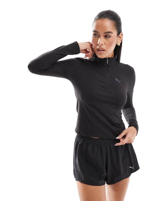 PUMA - Evolve - Trainingstop met korte rits in zwart