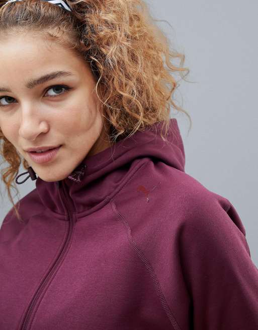 Puma Evostripe Felpa bordeaux con cappuccio e zip