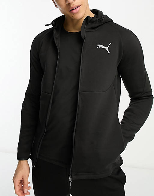 Puma Evostripe full-zip hoodie in black | ASOS