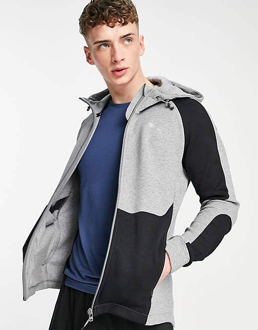 Puma Evostripe FZ hoodie in grey