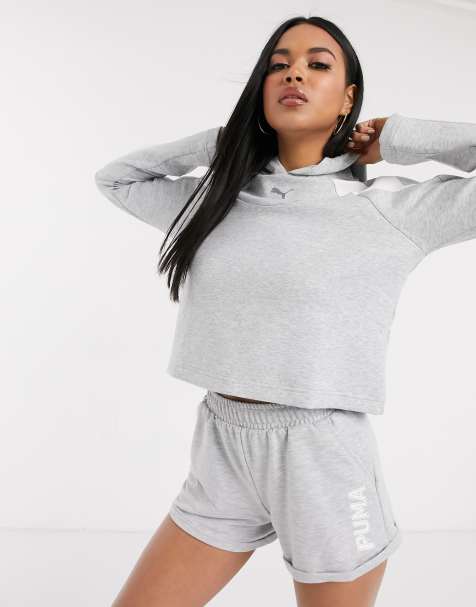 Puma – Evostripe – Grauer Kapuzenpullover