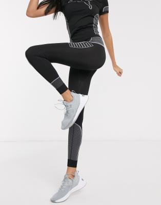 puma evostripe high rise cropped leggings in black
