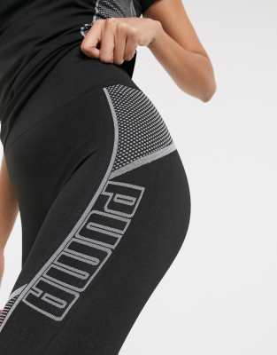 puma evostripe high rise cropped leggings in black
