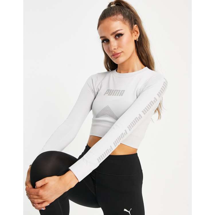 Puma long cheap sleeve crop top