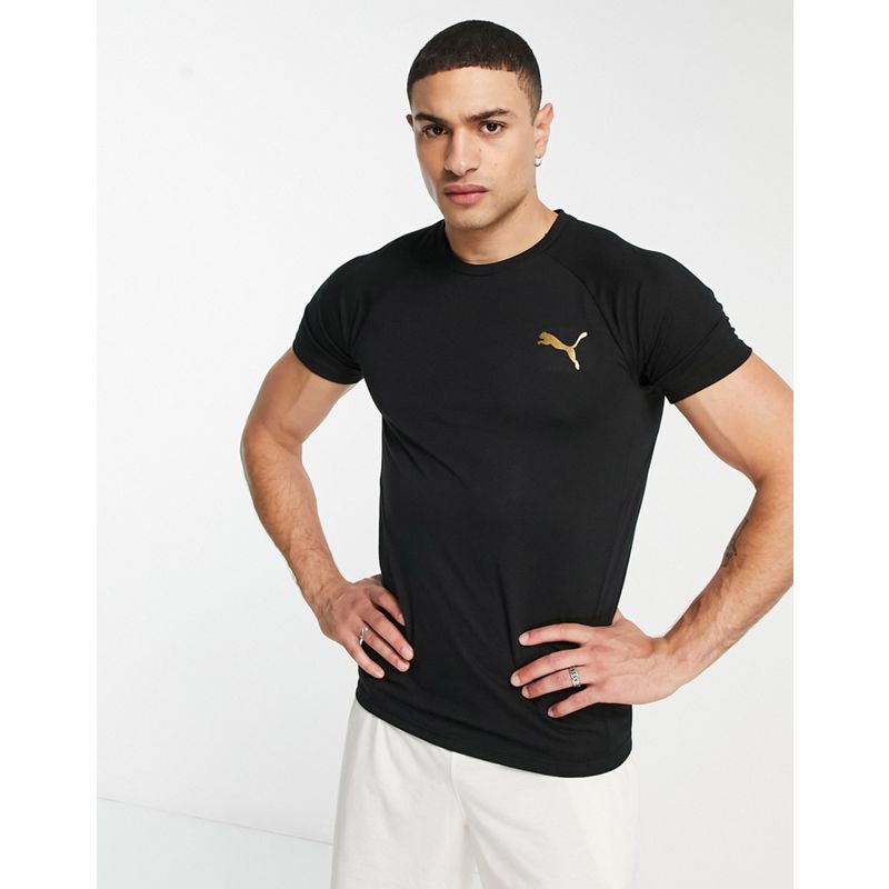 Dt2Db Uomo Puma - Evostripe - T-shirt nera con logo oro PUMA