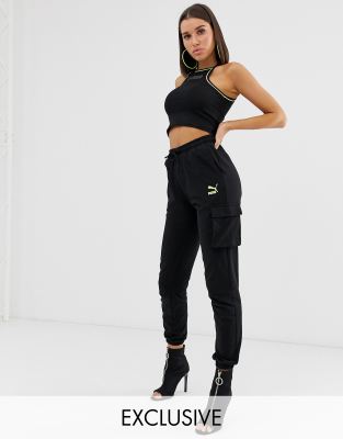 high waisted cargo joggers