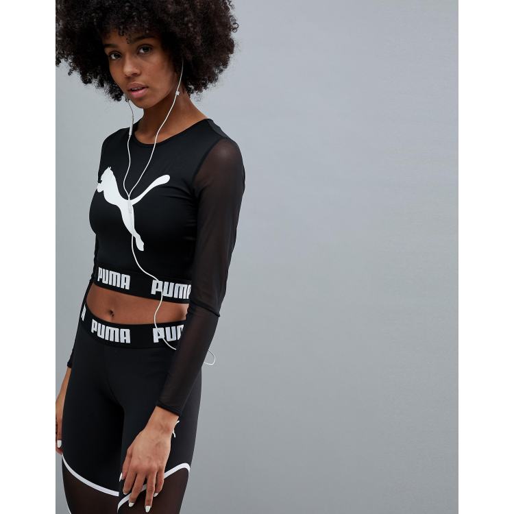 Puma Exclusive To Asos Active Long Sleeve Mesh Top In Black ASOS