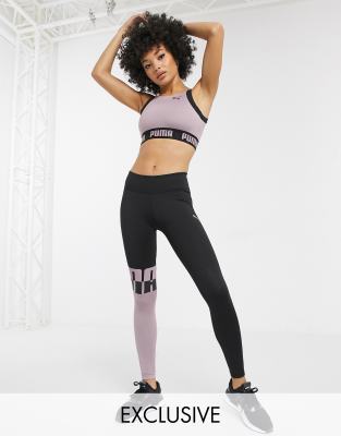 Puma exclusive to ASOS all me logo leggings in purple-Black