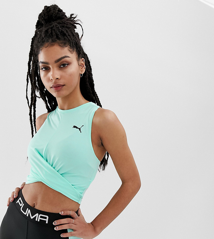 Puma exclusive to ASOS knot detail vest in mint-Blue