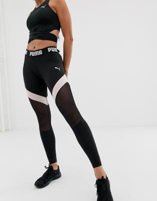 pink and black puma leggings