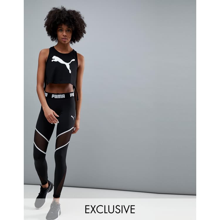 Puma Exclusive To ASOS Panelled Legging In Black And Orange