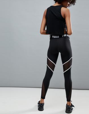 puma exclusive to asos mesh panel leggings in black